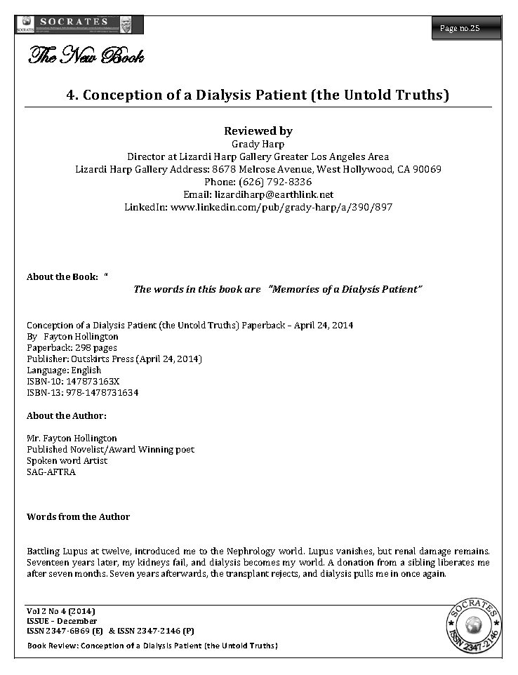 Conception of a Dialysis Patient (the Untold Truths)