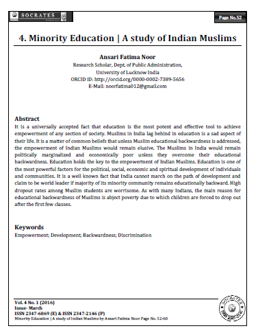 Minority Education | A study of Indian Muslims