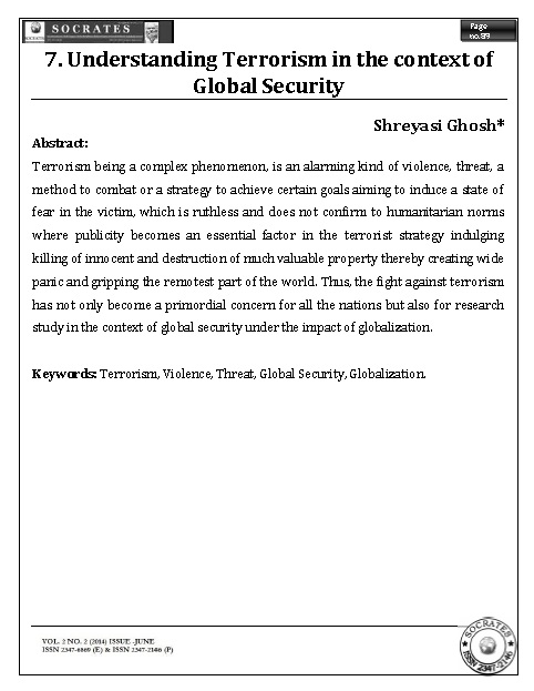 Understanding Terrorism in the context of Global Security