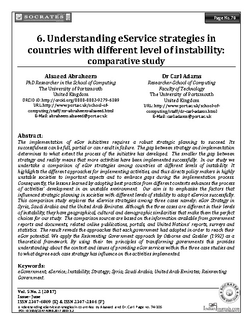 Understanding eService strategies in countries with different level of instability: comparative study