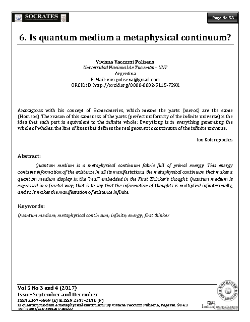 Is quantum medium a metaphysical continuum?