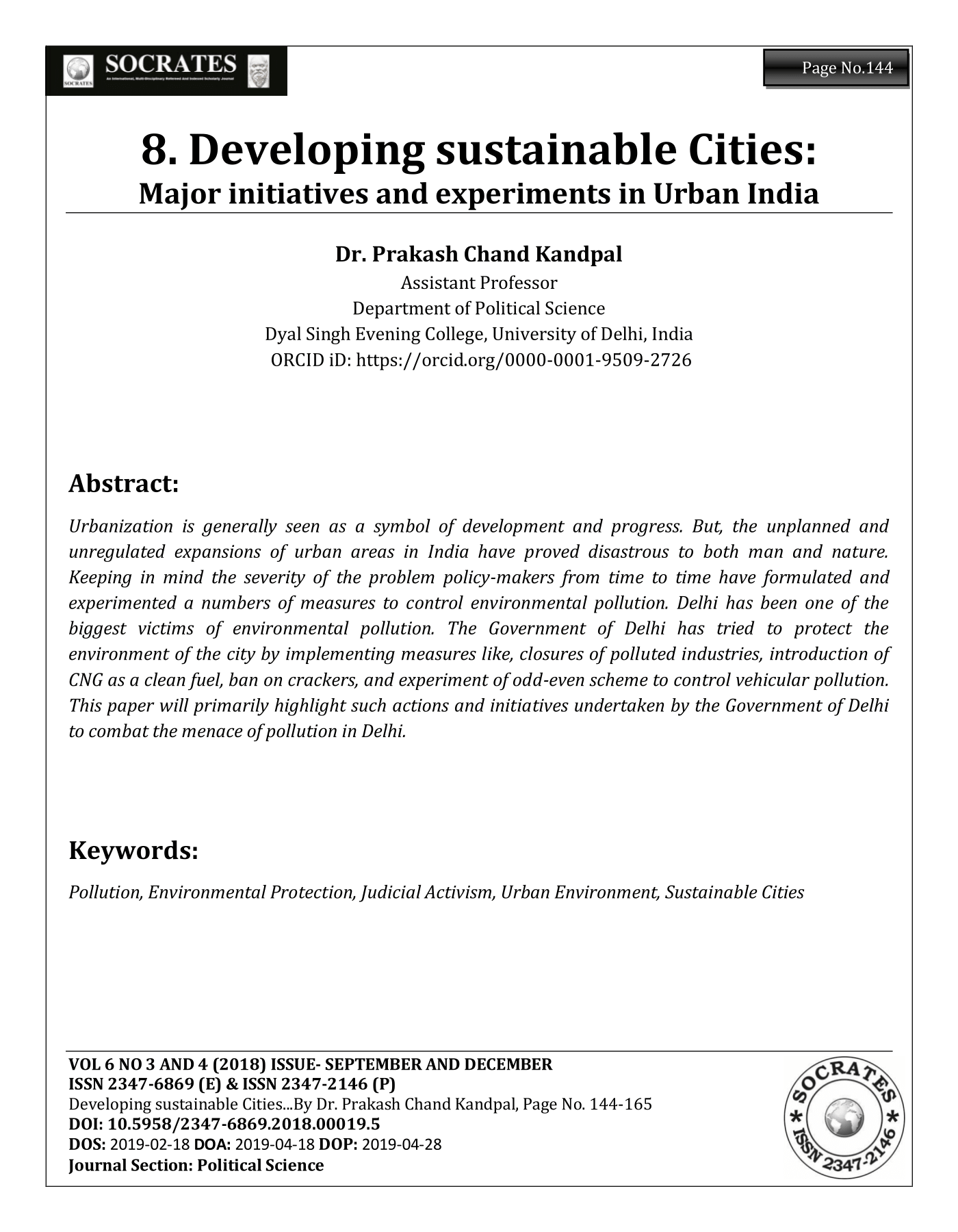 Cover of Developing sustainable Cities