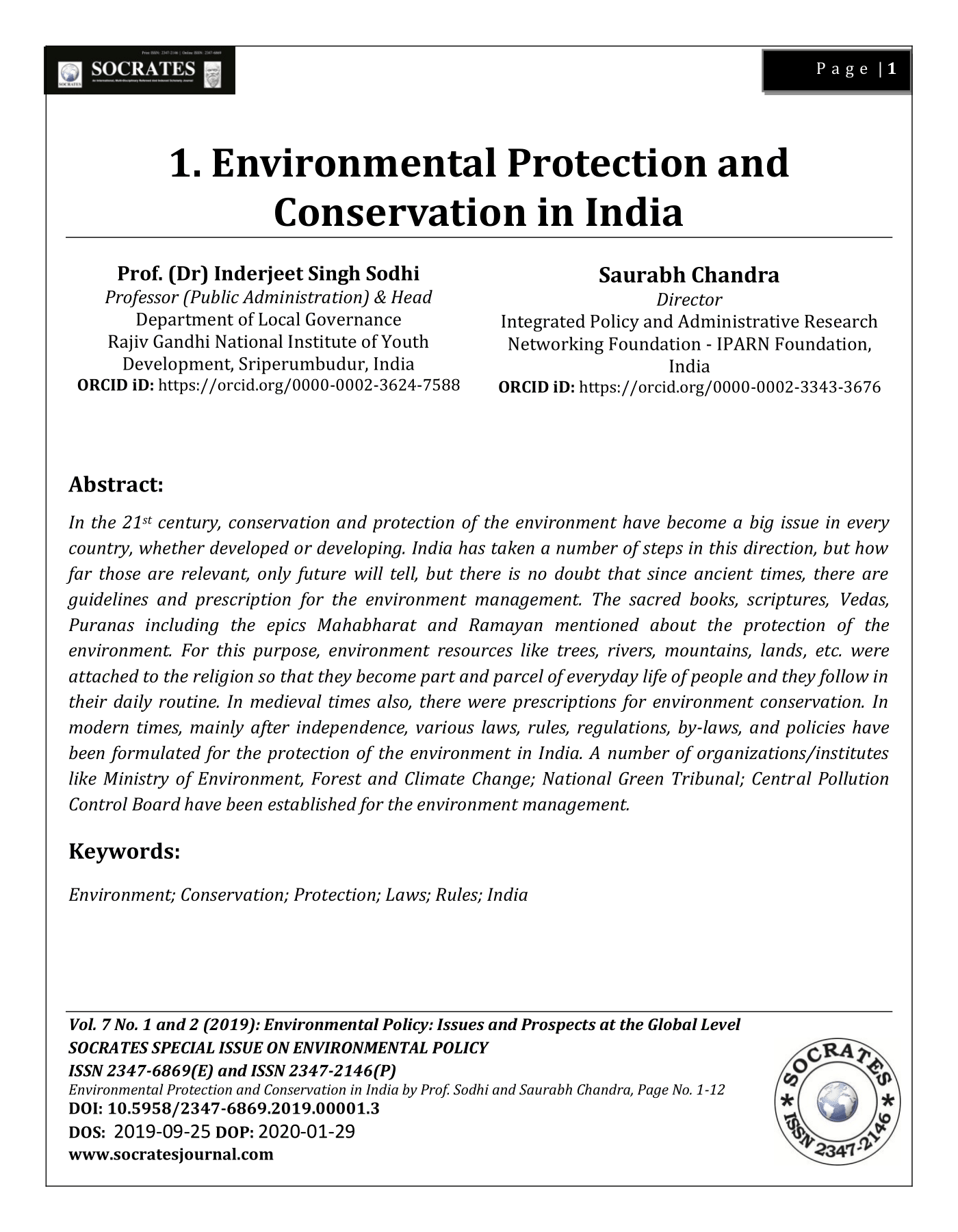 Environmental Protection and Conservation in India