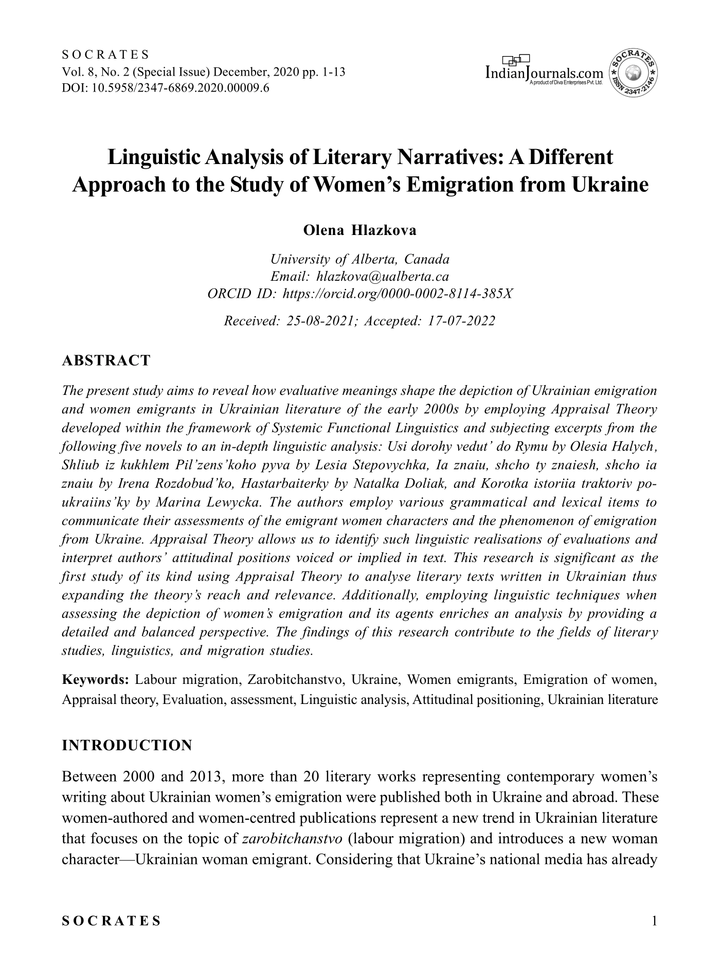 Linguistic analysis of literary narratives 